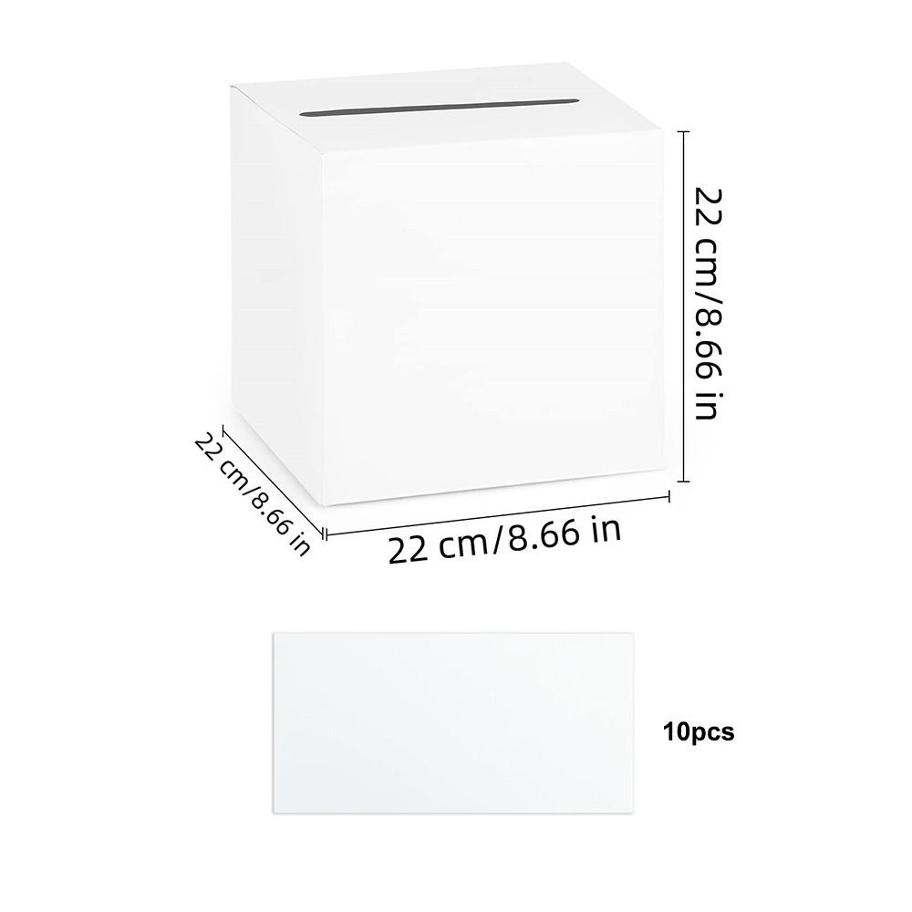 Wedding Card Box - Beyaz Siyah Düğün Kart Kutusu Karton