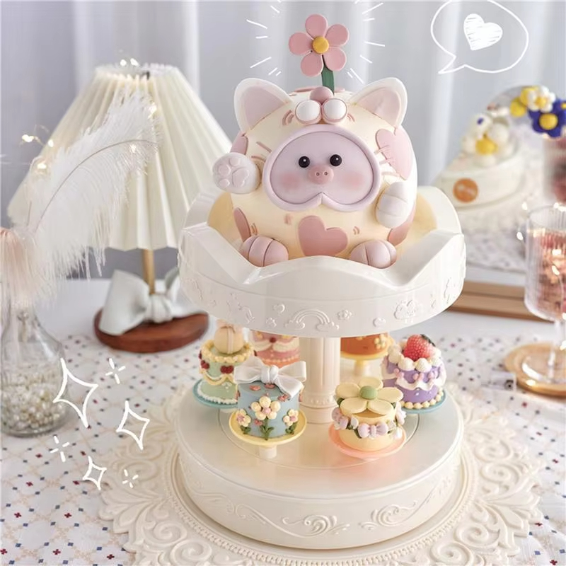 Wedding Cake Supply - 2 katmanlı Otomatik Dönen Kek Standı