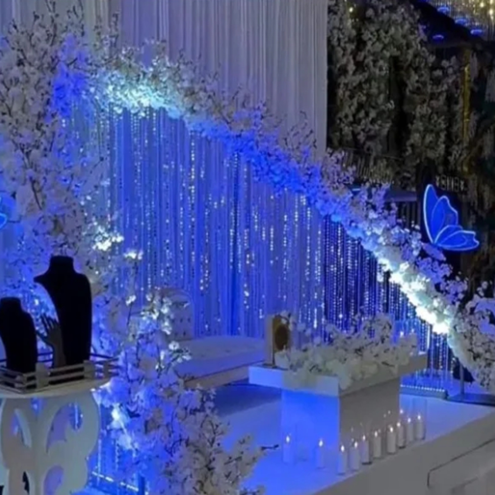 Wedding Balloon Arch - Akrilik boncuklu kemer yapay çiçek sergi