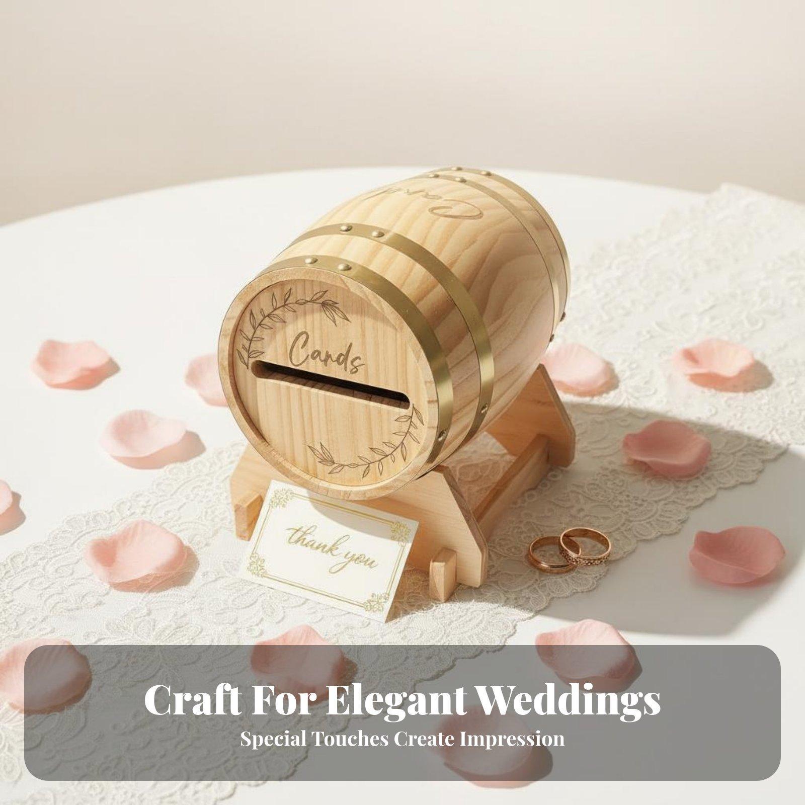 Wedding Card Box - Rustik Masif Ahşap Kart Kutusu, Fıçı