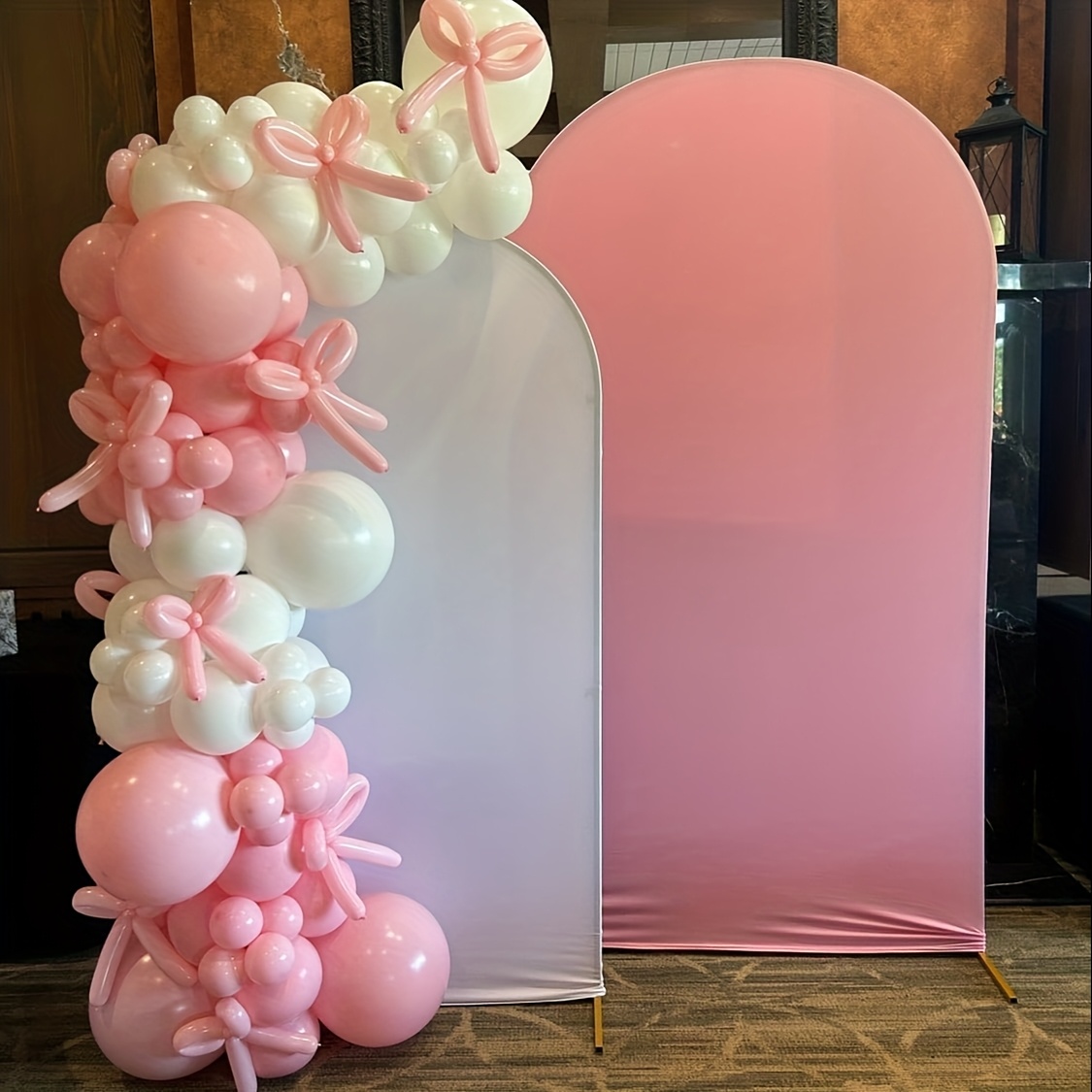 Wedding Balloon Arch - 141 Parça Pembe Kurdele Balon Kemer